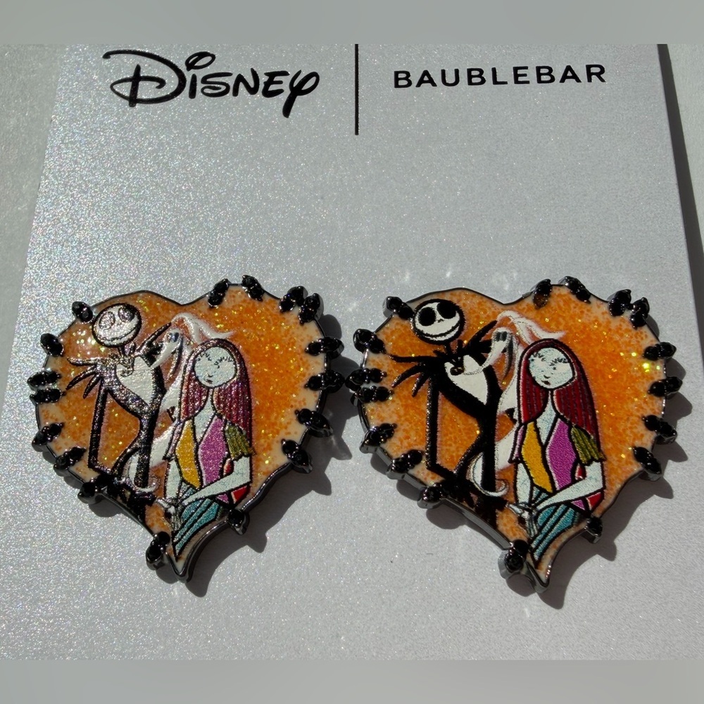 Disney BaubleBar Jack Sally Heart NBC earrings nwt - Picture 2 of 7
